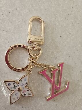 Pink & Gold Monogram Kaychain/bag Charm